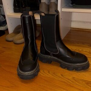 GANNI black leather boots